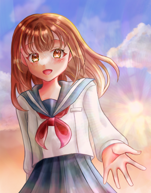 『手を伸ばして＿＿』