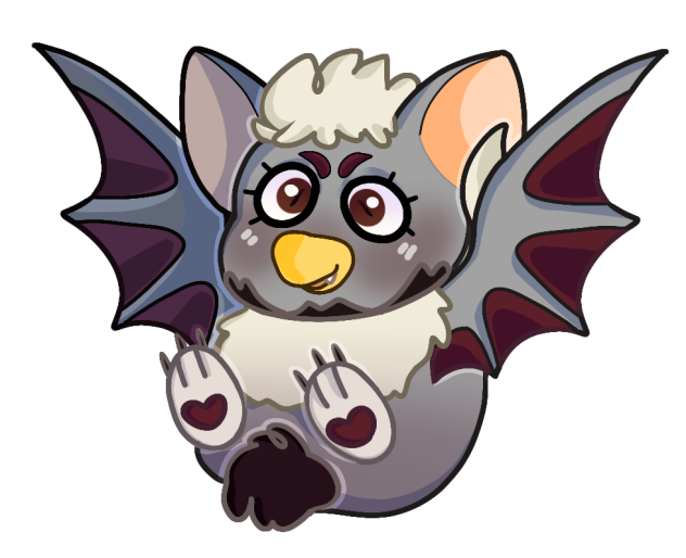 goth furby (sticker available! linked)