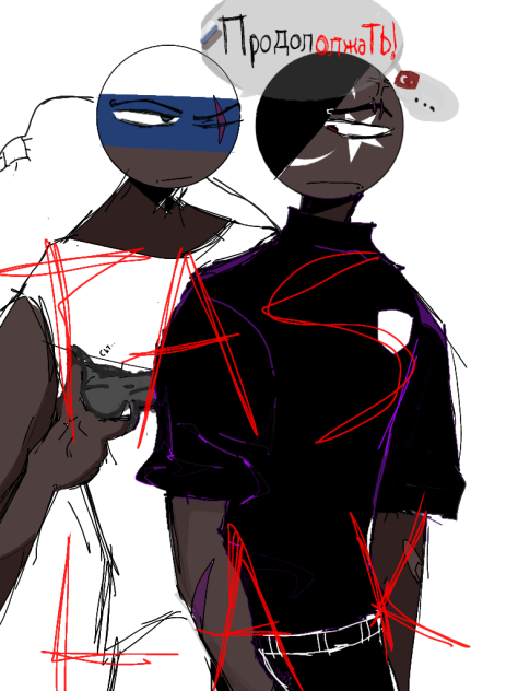 countryhumans rusia and turkey  draft
