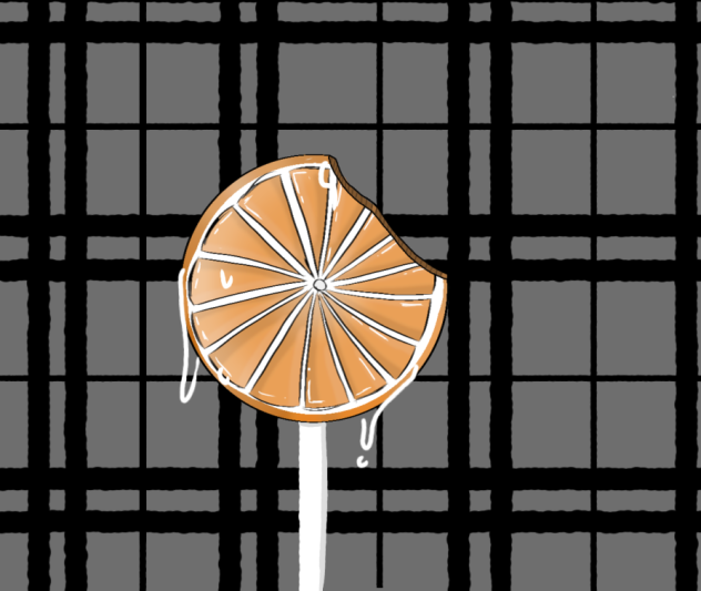 orange lollipop