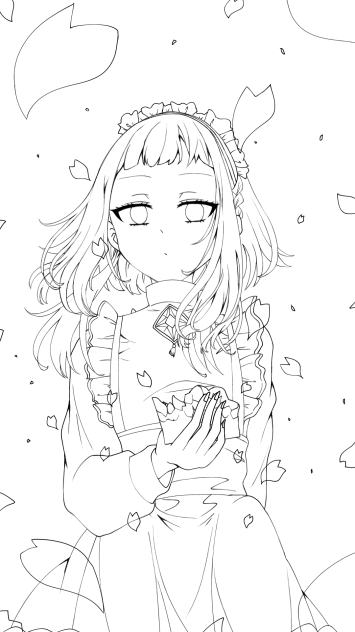 メイドサクラ　線画
