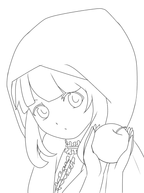 [線画]赤ずきん