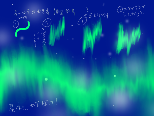 オーロラの描き方(自分なり！)