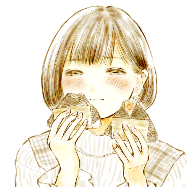 おにぎり食べる菅原りこちゃん。