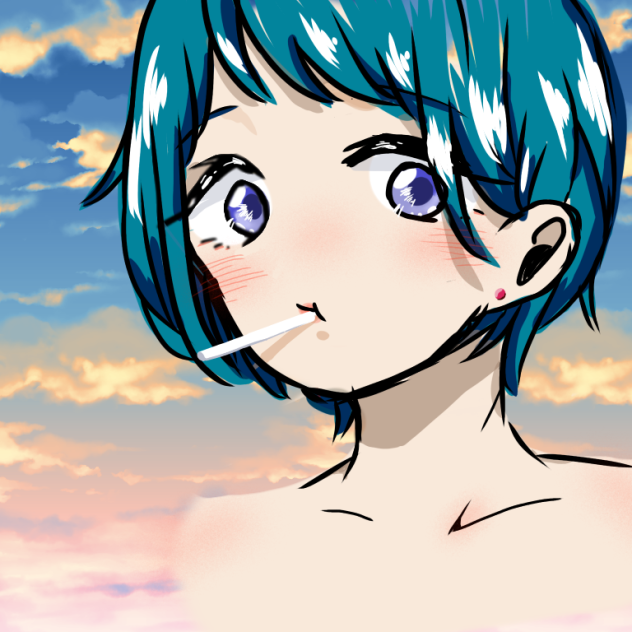 #女の子#青髪#ショート