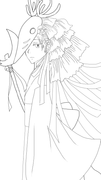 豊月夏目線画