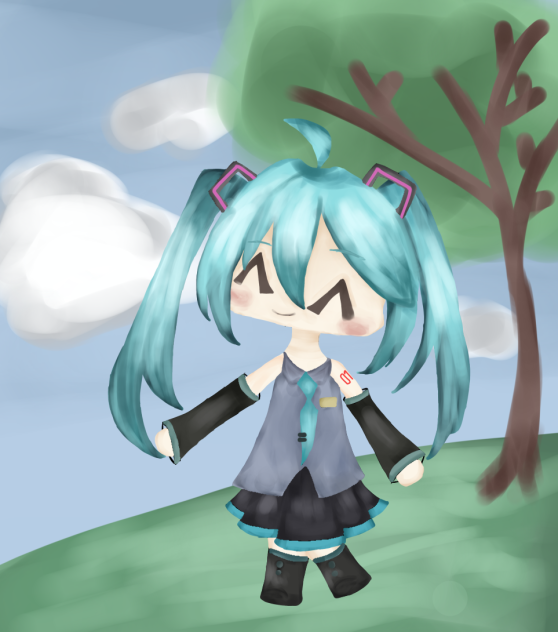 miku on a walk