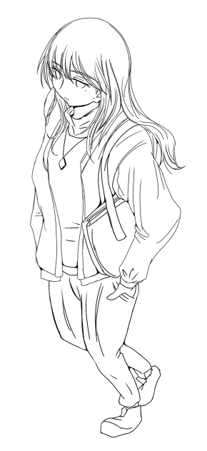 立つ女の子 下絵