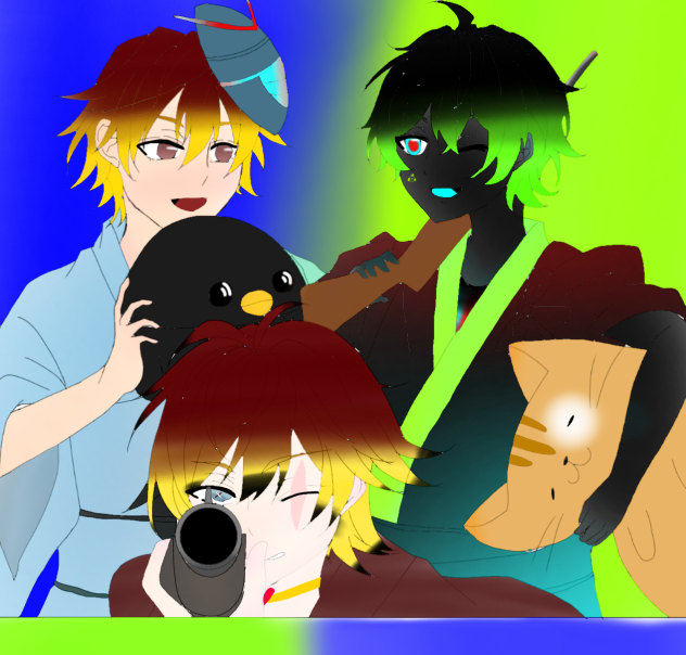 glitch, flame, and insanity