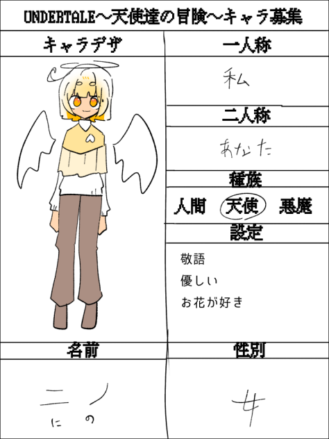 天使たちの冒険キャラ募集