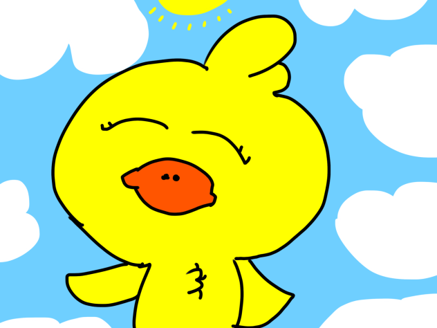 A cute duck walking around UwU