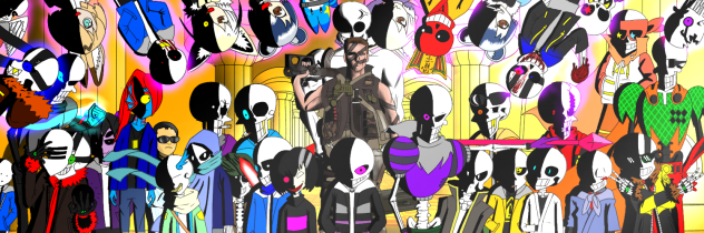 Undertale 日本AU集合絵 Twitterヘッダー用