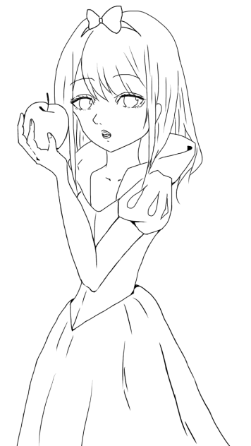線画 白雪姫