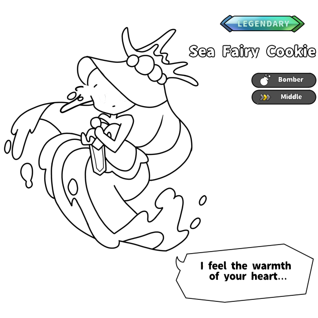 Sea Fairy Cookie remake (lineart) - ibisPaint