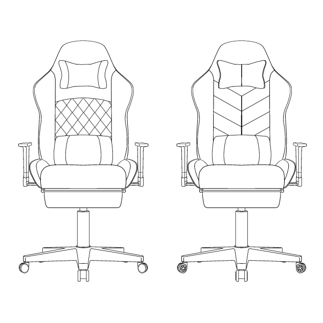 ゲーミングチェアの線画
