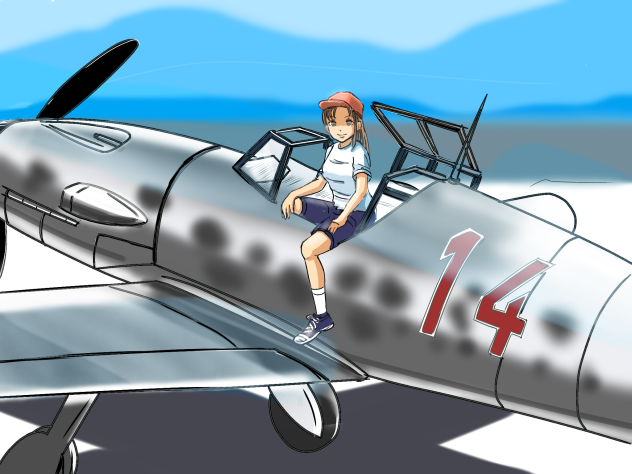 戦闘機と女の子