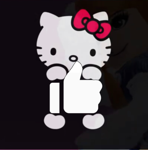 Hello kitty держит лайкʕ•ᴥ•ʔ