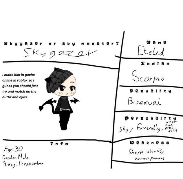 Character for LIGHTS OF THE DARK