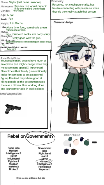 Renegades charcter sheet entry