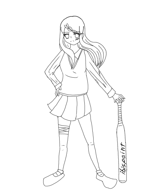 戦系女子  線画