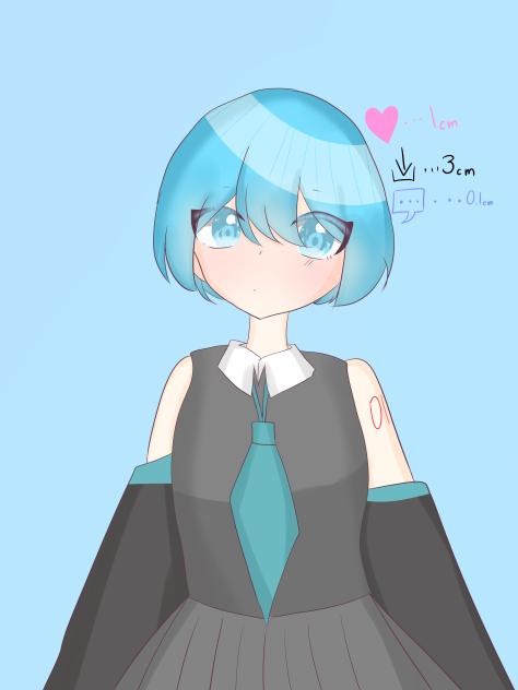 反応ごとに髪が伸びる初音ミク