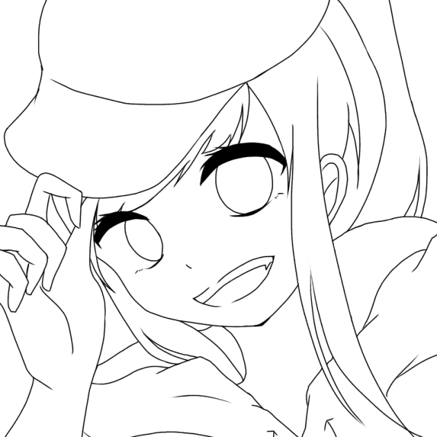 ボーイッシュ女子 線画