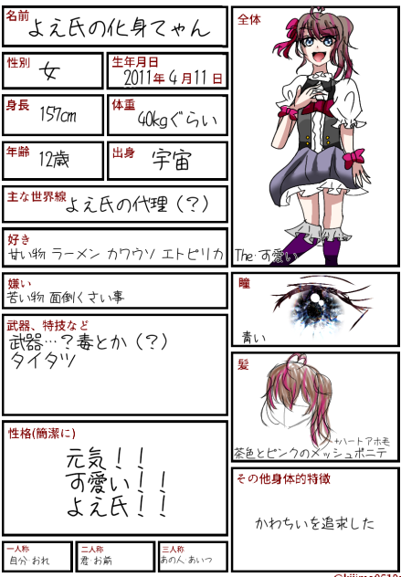 新化身てゃんプロフィール