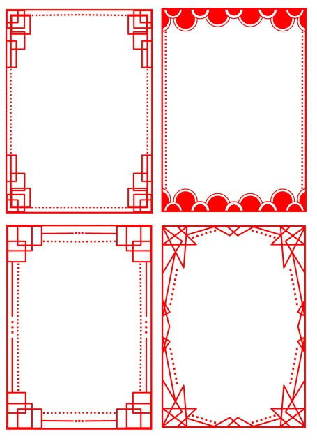 Simple Chinese Red Frames