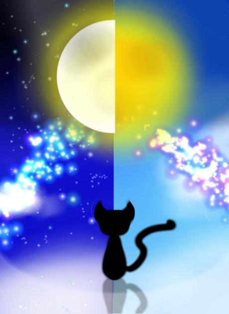 夜空と青空