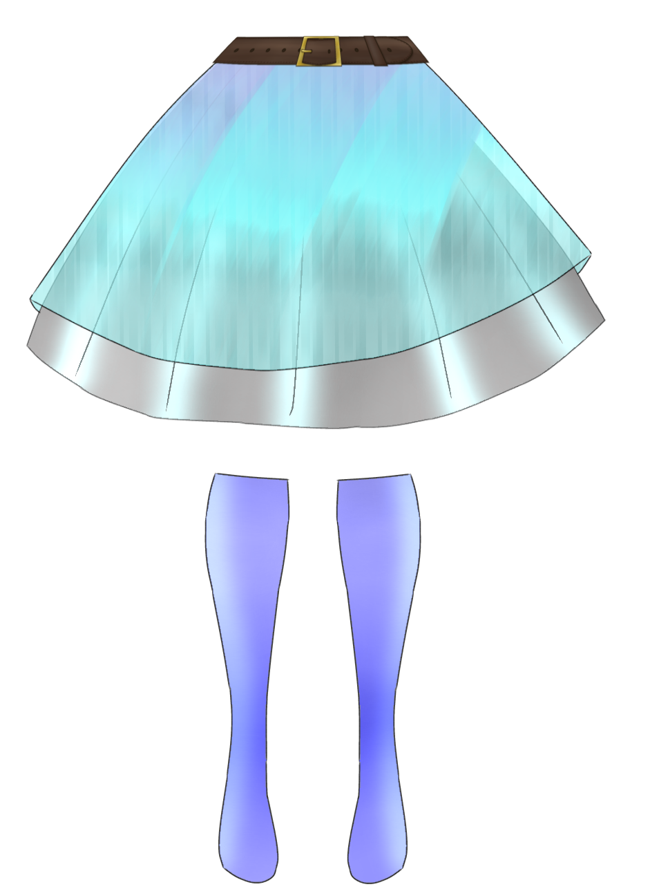 Black skirt (Sky blue) - ibisPaint