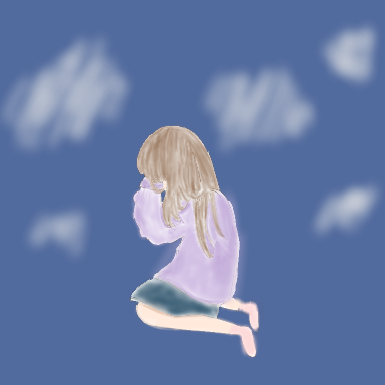 泣き崩れる少女 Ibispaint