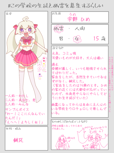 キャラ募参加だー！
