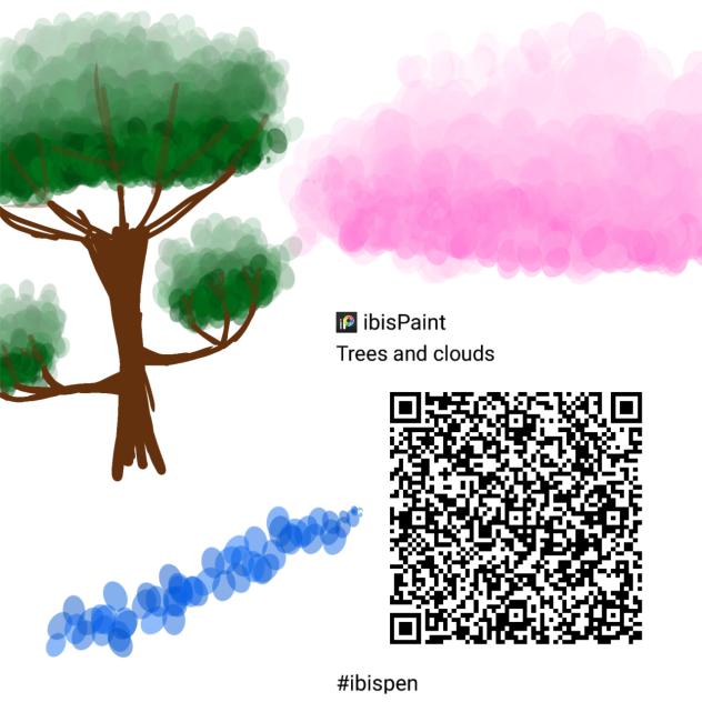 Brush ,,trees and clouds,, - ibisPaint