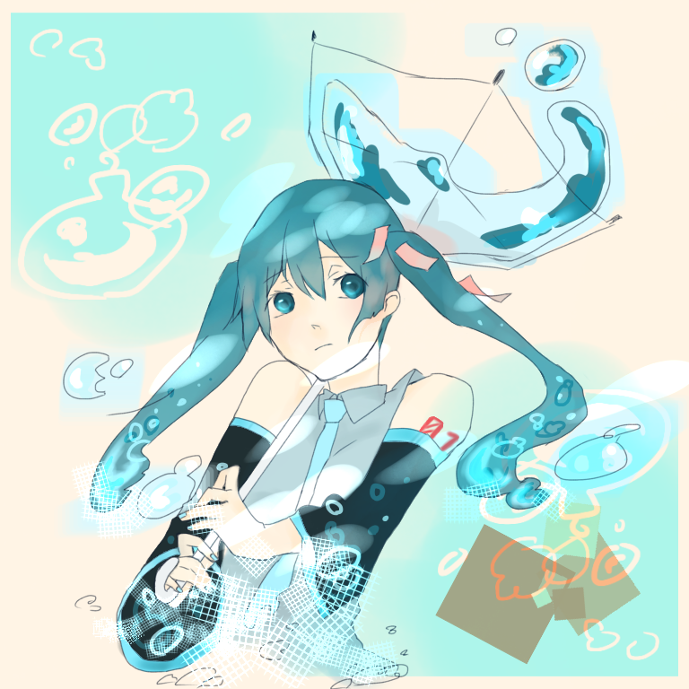 加工全くわからない奴が水ミク描いてみた Ibispaint