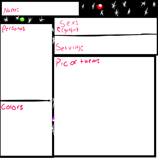 Fill out sheet for my new comic