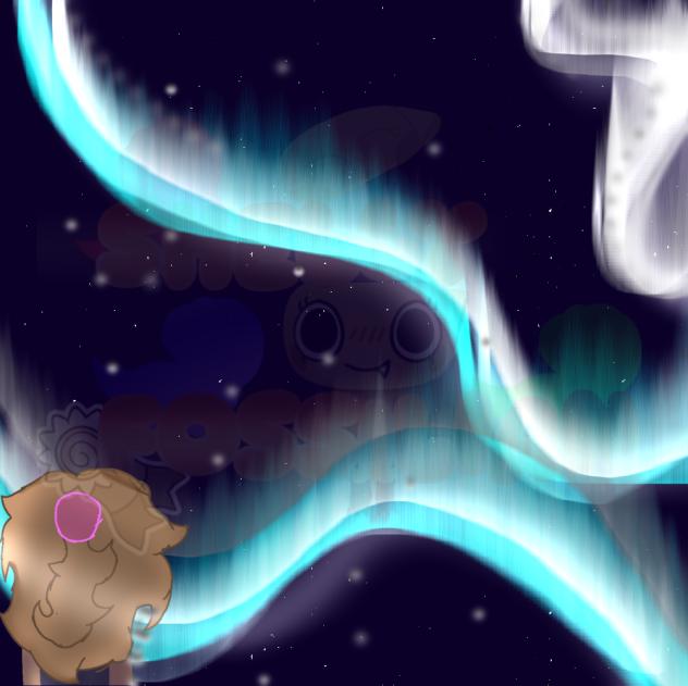 a starry night with auroras