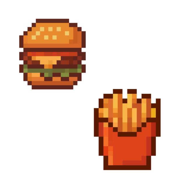 Pixel Burger and Fries