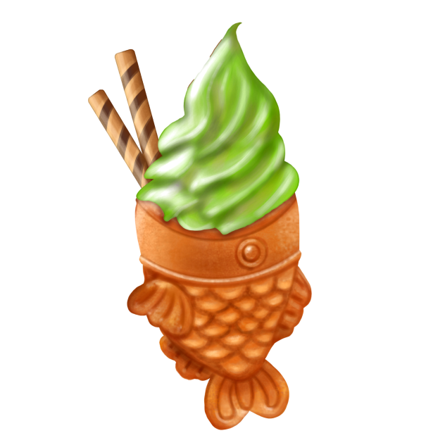 Taiyaki ice cream (Matcha)