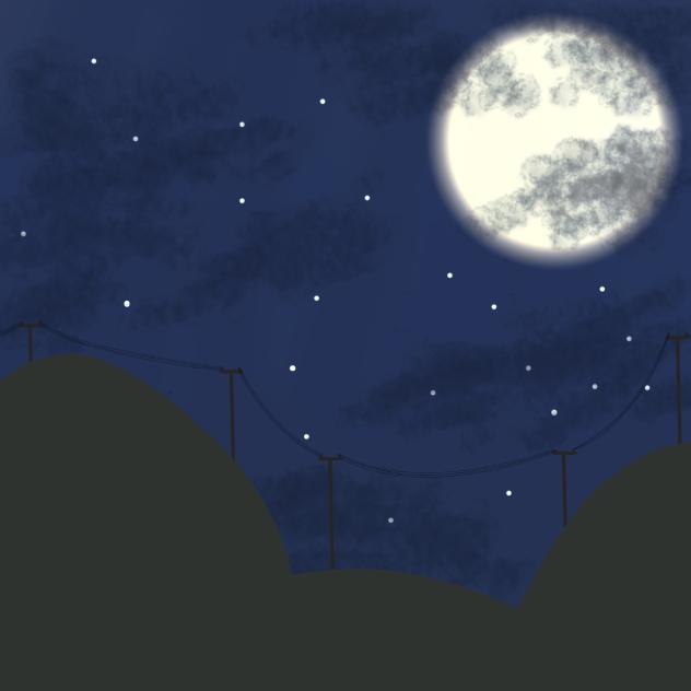 適当に描いた夜空
