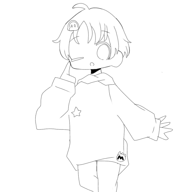 ワドの擬人化!!（線画）