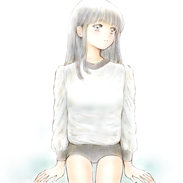 体育の授業サボって見学中よそ見してる女の子。