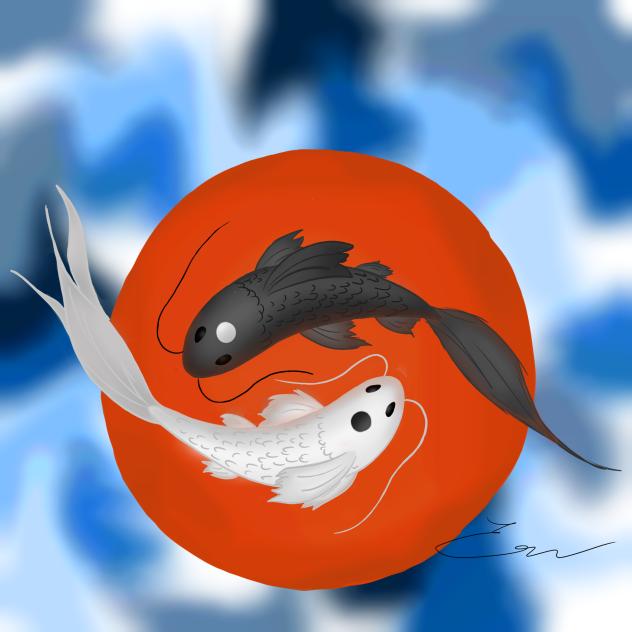 Ying yang kio fish - ibisPaint