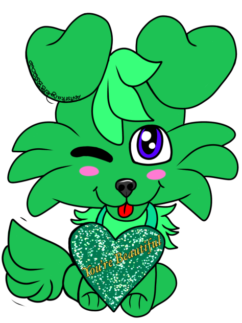 Green Valentine’s Day Dog (You’re Beauti