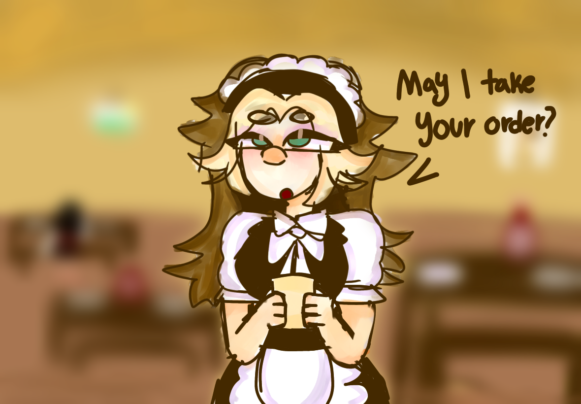 Tired waitress - ibisPaint