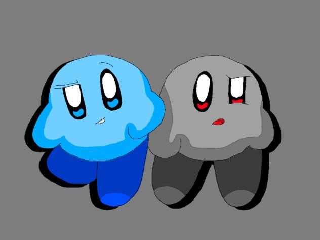 青色カービィとシャドウカービィ