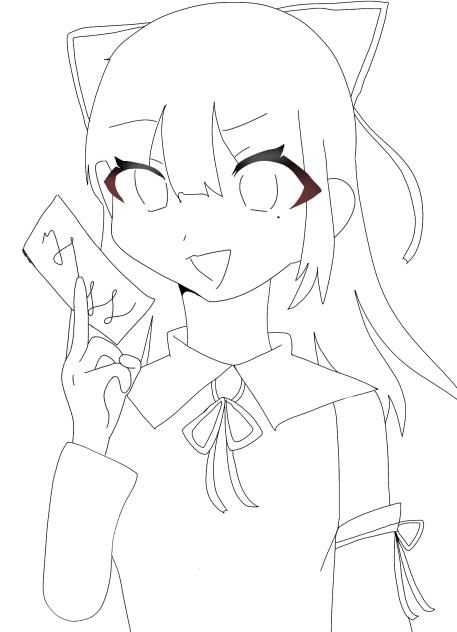 リスナーさんのオリキャラちゃん 線画