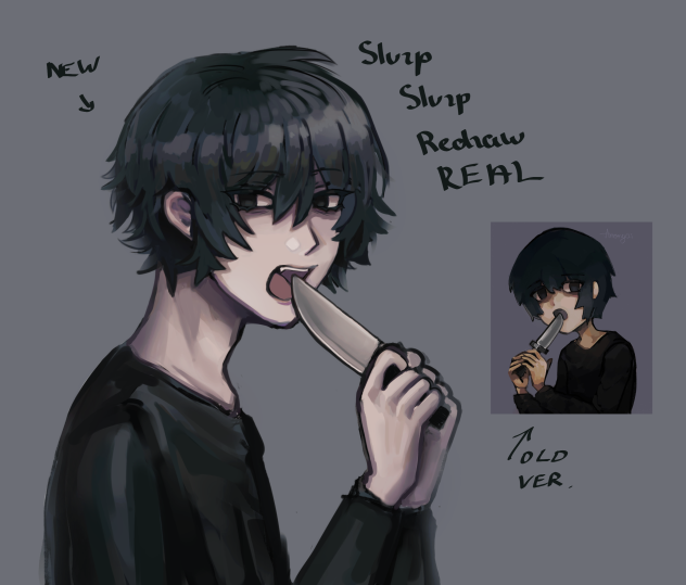 knife licking asmr (redrawing old art)