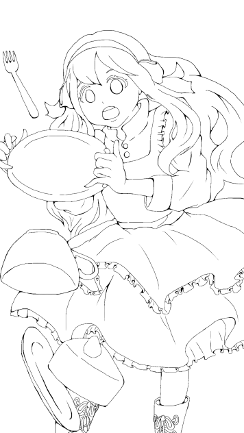 線画 マリーちゃん