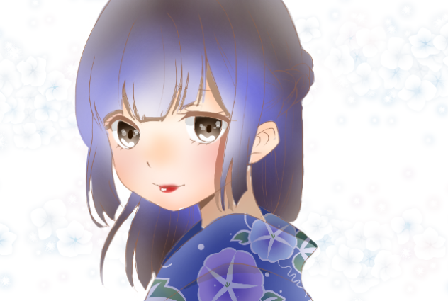 夏祭りに咲くあじさい
