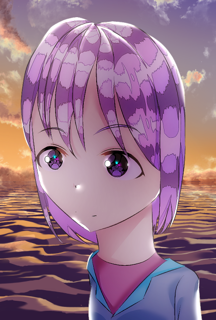 A girl through the urban sea